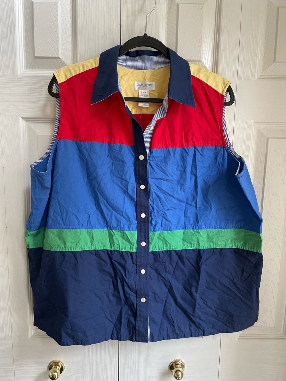 Jones New York color block button down ladies size 18W